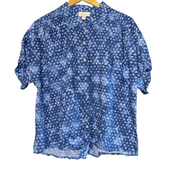 NWT Style & Co Long Crop Button Up Shirt Women's 2X Tie Front Vacation Beach - Picture 1 of 7